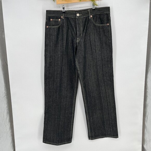 Ed Hardy Rare Y2K Baggy Jeans Men’s 38  Japan Serpent Snakes Tigers Black Denim - Picture 4 of 11